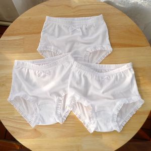 3件新款纯棉女童花边弹力儿童内裤居家三角裤中大童纯白色女舞蹈