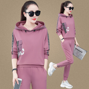 春季远动女装休闲运动服套装京东商城学生女人两件套18-25-35岁yd