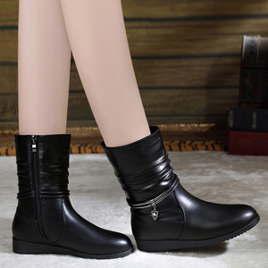 意尔康女靴春秋