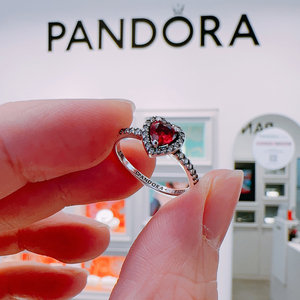 Pandora潘多拉闪耀华贵红心钻戒指爱心198421C02红宝石轻奢高级感