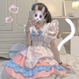 女仆装cos性感日常洛丽塔猫系萝莉萌系lolita大码可爱日式白丝裙