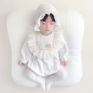 婴儿连体衣春秋女宝宝满月服蕾丝公主百日宴百天衣服周岁礼服春款