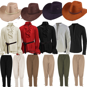 欧美中世纪男士复古演出服 西部世界男款服装游客cos扮演服海盗裤