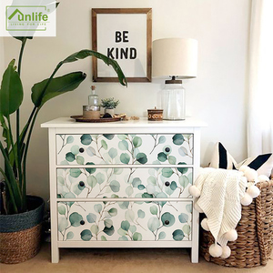 funlife 北欧风格绿苑春浓墙纸自粘防水防潮衣柜橱柜贴纸家具翻新