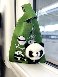 大熊猫包包手提袋女针织伴手节日礼品编织成都纪念品网红熊猫爷爷