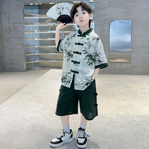 男童汉服套装2024新款中式国风唐装演出古装男孩表演服儿童夏季潮