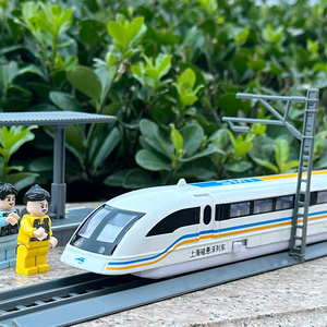合金磁悬浮列车模型回力声光玩具火车头仿真动车轨道地铁真人发音