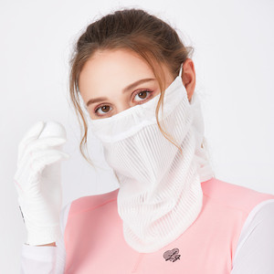 高尔夫防晒面罩女款透气薄款冰丝开鼻护脸护颈脸罩遮阳防尘面纱夏