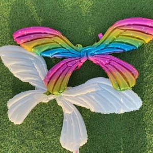 蝴蝶翅膀气球充气铝膜背饰摆摊儿童派对网红天使精灵生日装饰拍照