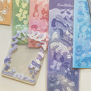 韩国ins边卷卷系列花边丝带蕾丝彩带咕卡贴纸手帐装饰素材贴画