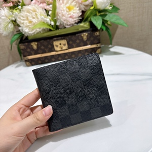 000人付款淘宝【代购】正品 lv/路易威登 男士黑色棋盘格长款钱包n6