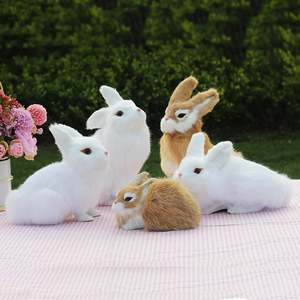 仿真兔子毛绒玩具兔子小白兔灰兔仿真小动物摆件嫦娥玉兔拍摄道具