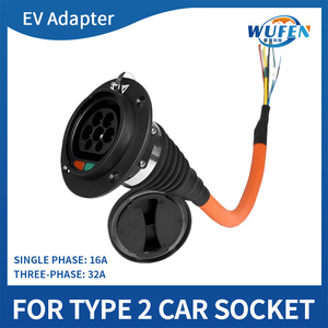电动汽车欧标车端插座0.5米螺纹管 IEC62196 32A/80A单相三相