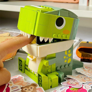 佳奇jaki积木叠叠乐玩具兼容乐高可爱拼图立体3d侏罗纪小恐龙礼物