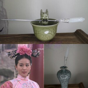 步步惊心若曦刘诗诗同款发簪古法琉璃木兰簪子古装发钗汉服发饰