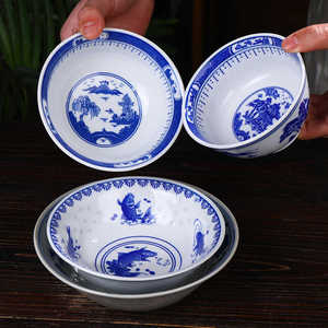 景德镇陶瓷老厂货纯手工绘制青花餐饮具刀字碗居家实用收藏热卖碗