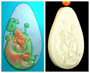 财神 金钱 招财进宝 财神爷 精雕图 浮雕玉雕灰度图 电脑雕刻 jdp