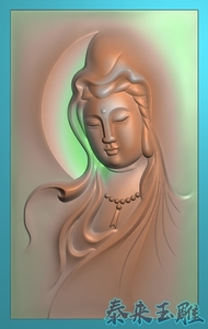 46牌白玉 悟道侧脸侧身观音头 精雕图 浮雕玉雕 电脑雕刻 jdp灰度