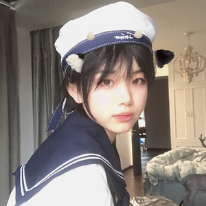 zy19890802淘宝可爱小水手帽 爆款日本专柜款金毛柯基美少女口水巾