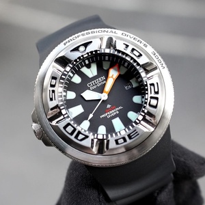 citizen西铁城手表男光动能深潜小怪兽300米运动潜水表bj8050-08e
