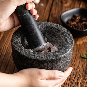 朵颐大理石捣蒜器石臼复古家用研磨器手动捣药器捣药杵捣蒜泥研钵