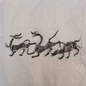 动物拓片神兽图原砖石拓片宣纸软片汉代画像石画像砖朱砂拓墨拓