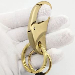 创意黄铜纯铜实心钥匙扣个性腰带皮带挂扣圈汽车钥匙链腰挂男女士