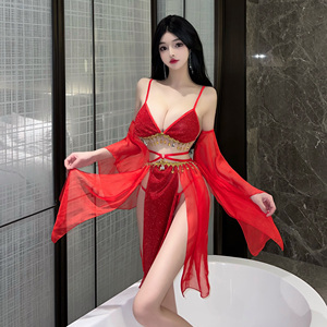 夜场上班衣服异域风情角色扮演情趣超级性感红色古典绝美套装女装