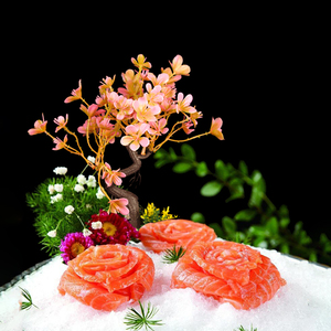 酒店餐厅厨用盘饰点缀刺身摆盘装饰创意凉菜围边造型仿真花草摆件