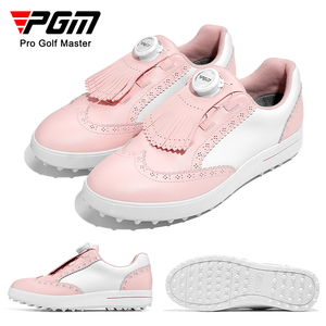 PGM 高尔夫球鞋女士 防水超纤流苏设计旋钮鞋带轻复古英伦风女鞋