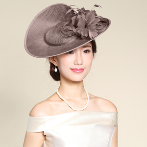 春夏季女式帽子婚纱帽摄影帽亚麻加厚帽女士优雅礼帽百搭韩版头箍