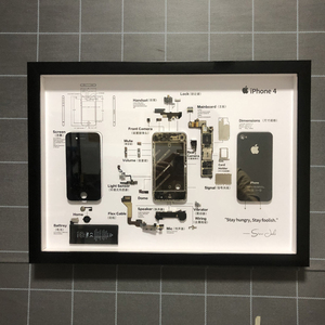 苹果4手机拆解相框装裱真机拆解装饰画样板间书房装饰