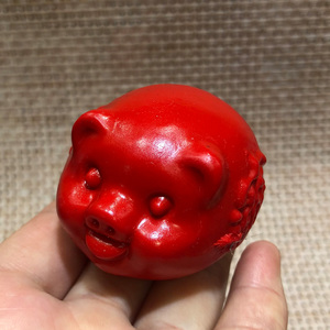 朱砂小猪摆件