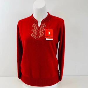 上海金兔纯羊绒衫秋冬洋气旗袍领中年妇女秋冬羊毛针织衫毛衣正品