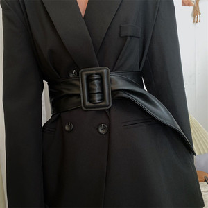 tgreg欧美腰封女士装饰西装连衣裙大衣收腰装饰无孔宽腰带