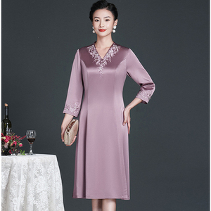 儿子结婚妈妈婚宴装旗袍高贵高端洋气年轻喜婆婆小个子婚礼服