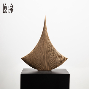 境泉样板间雕塑艺术品摆件创意木雕工艺品酒店样板房玄关抽象装饰