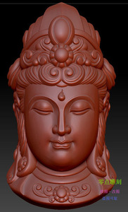 修好的精雕观音头,stl 观音头,立体图,玉雕图,圆雕图,4轴雕刻