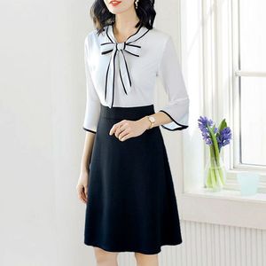 教师职业裙子正式场合连衣裙面试女装夏季白领公务员服装女工作服