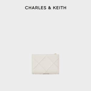 CHARLES&KEITH24夏季新品CK6-10681128绗缝菱格多卡位短款钱包女