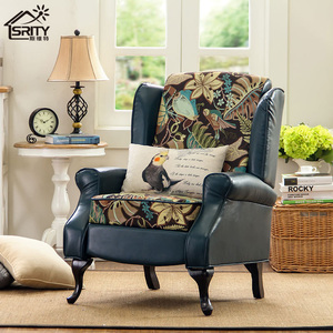 斯维特多功能沙发椅客厅卧室田园小户型休闲躺椅单人老虎椅美式