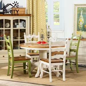 美式全实木餐桌椅组合家用吃饭桌子圆形地中海风格家具0人付款2048