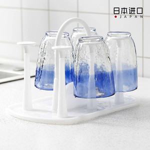 日本进口杯架创意水杯架子置物架倒挂沥水茶杯托盘玻璃杯子收纳架