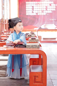 儿童汉服男女童国学服中国风古装书童服装三字经弟子规儿童演出服