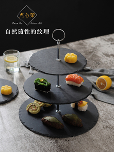 欧式岩石托盘 创意餐具 蛋糕架两层点心水果台 三层糕点盘展示架