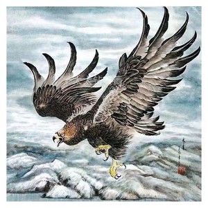 新款5d魔方钻石画大鹏展翅老鹰全镶钻十字绣大展宏图雄鹰客厅动物
