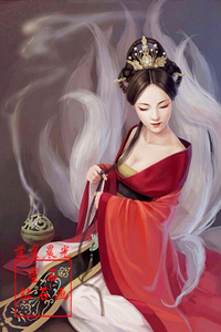 正品5d魔方钻石画满钻九尾狐仙娘娘唯美古风美女十字绣新款圆钻画