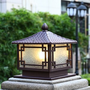 太阳能柱头灯户外别墅农村大门口景观庭院灯饰围墙室外防水柱子灯