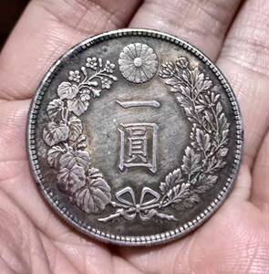 婚嫁真品银元日本龙洋一元大正十三年大洋老银元古董古玩贸易银币