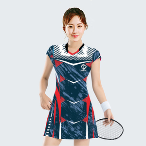 羽毛球连衣裙女新款套装运动速干显瘦健身秋冬韩国大码网球比赛服